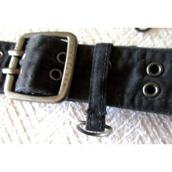 Tommy Hilfiger Women's Belts Cotton (Lot 2) - Black/Off White - Brushed Silver - Picture 8 of 15